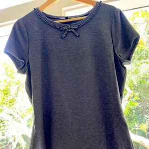 White House Black Market Blouse With Rhinestone Bow Detail @ Entire Collar.